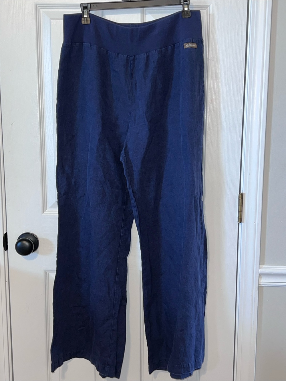 Matilda Jane Navy Linen Wide Leg Pull On Pants Size Large